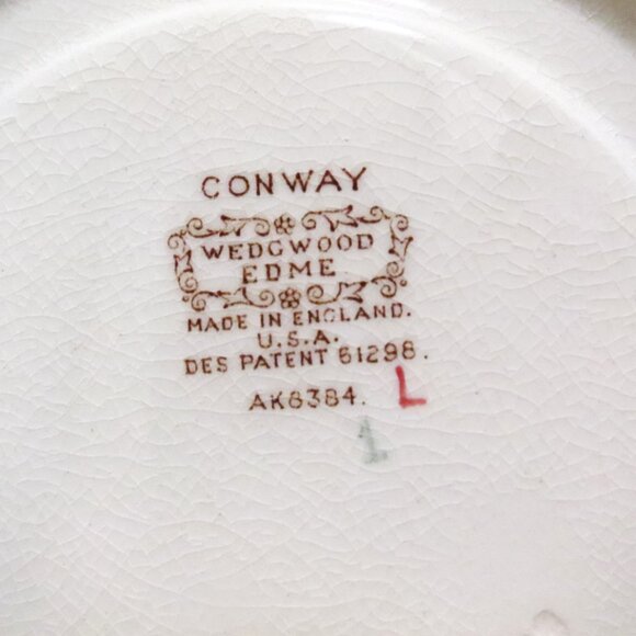 Wedgwood X2 Cream Soup Bouillon Bowl & Saucer Edme Conway Two Handle AK8384 - Picture 11 of 12